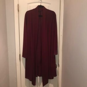RAGS & COUTURE Burgundy Lightweight Open Cardigan